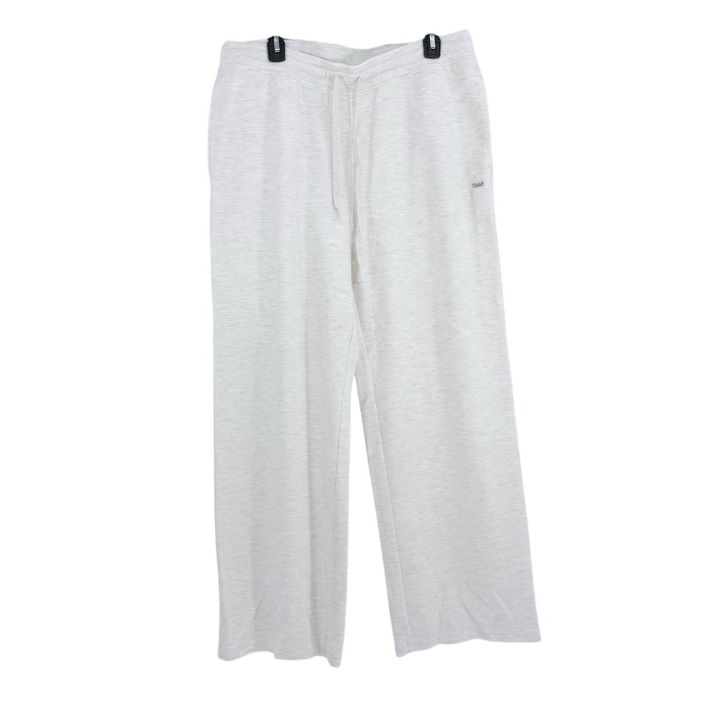 TNA Aritzia Wide Leg Waffle Knit Lounge Pants XL Oatmeal Lounge Beach